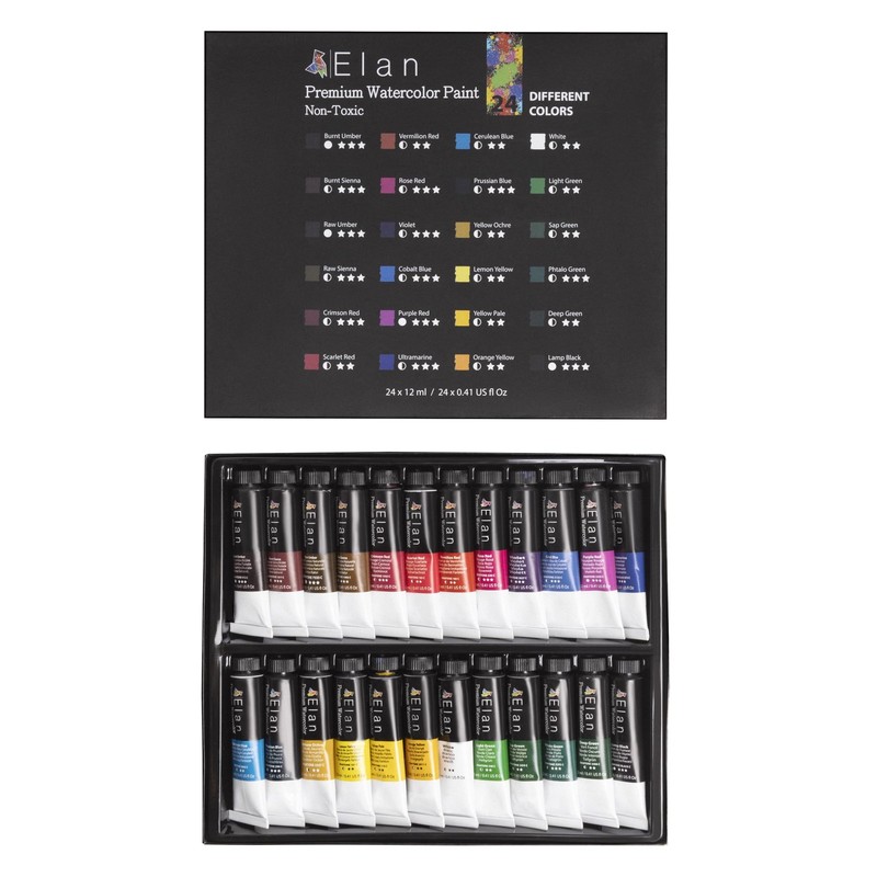 Professional Watercolor Paint Set, 24 Liquid Watercolor Paint Tubes 0.4fl oz,…
