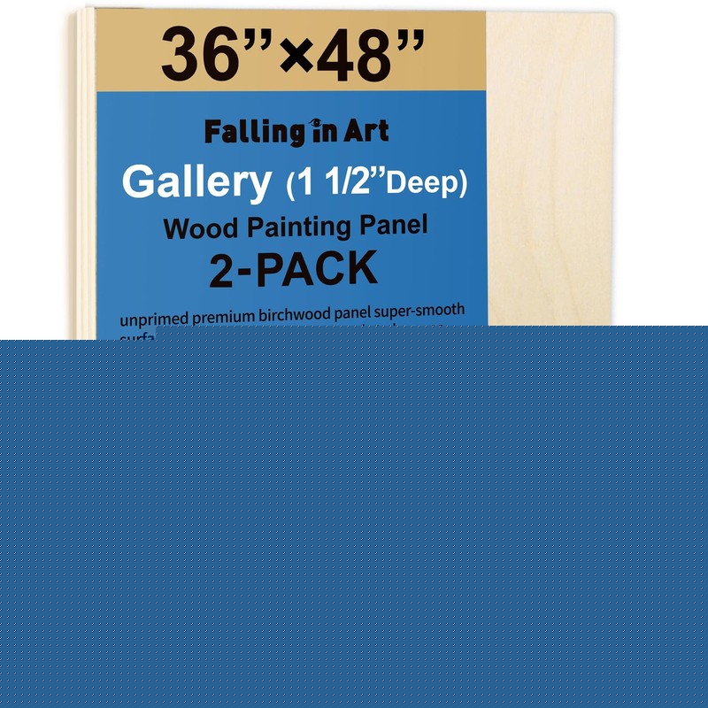 Panels Canvas 36×48 2 Pack Birch Wood Art Cradle CT0699 Wooden Falling Gallery