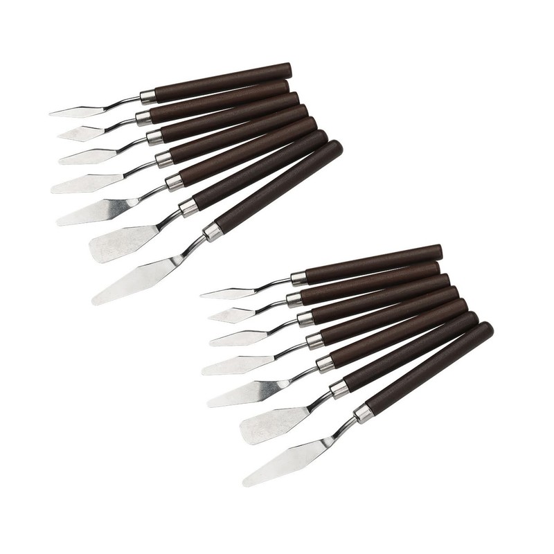 2 Pack Professional Palette Knife Set Painting Stainless Steel Spatula 14 Pie…