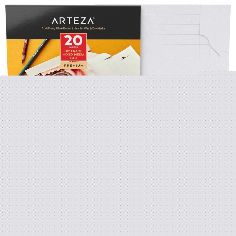 Arteza DIY Foldable Canvas Frame | Mixed Media | 5 x 6.6 – 20 Sheets