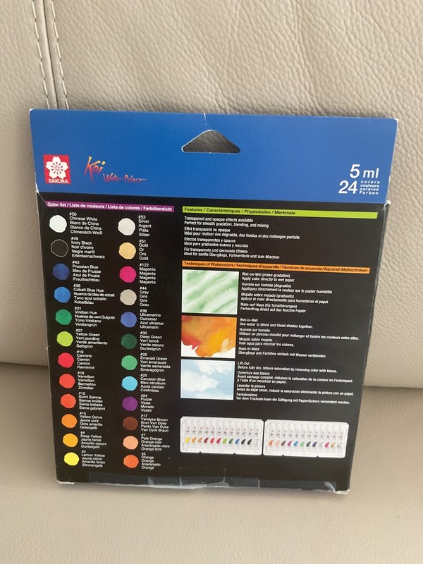 Sakura Koi Water Colors Fine Quality Watercolors 5ml Tubes 24 Color Set of 3 gallery