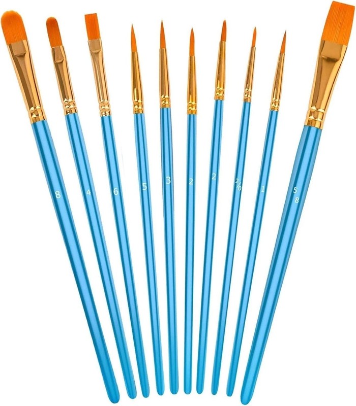 Soucolor Watercolor Paint Brushes Set, 10-Pack Professional Artist Brushes, Blue gallery