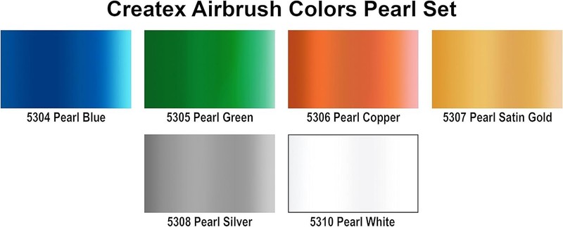 Createx Colors 5804-00 Createx Pearl Airbrush Set, Assorted Colors, 2 oz, 6 gallery