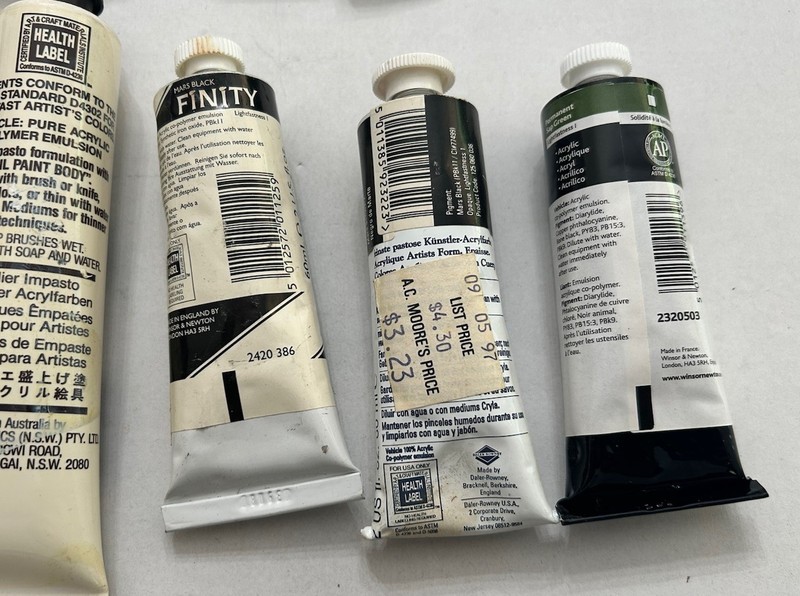 Mixed Lot of Acrylic Paint Windsor & Newton Daler Rowney Grumbacher Liquitex gallery