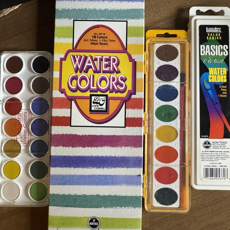 Water Color Paint Lot Loew Cornell Binney Smith Angora Liquitex Art Artist Vtg
