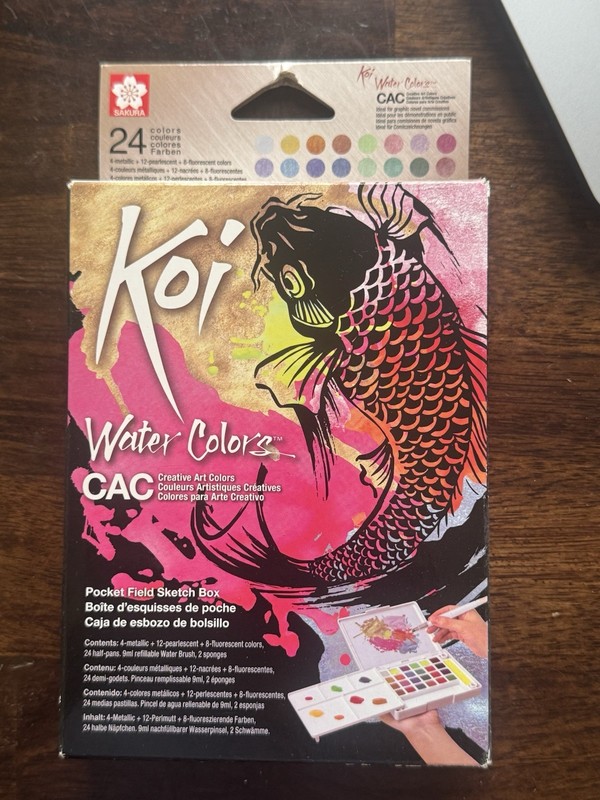 Sakura KOI Water Colors Pocket Field Sketch Box Creative Art Colors 24 Colors