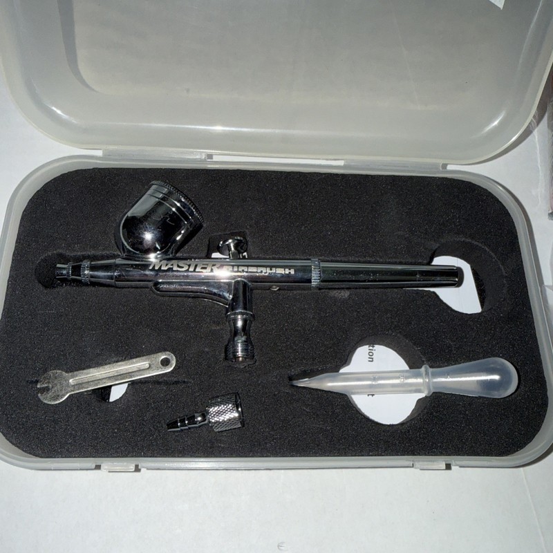 Airbrush Kit w/ Compressor, Air Brush Set, Paints, Cleaners, Hoses, Manuals New gallery