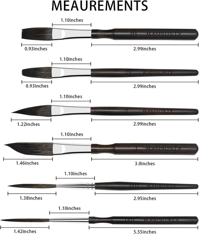 Striping Brush Kit 6 Pcs Sword Cat Tongue Scroll gallery