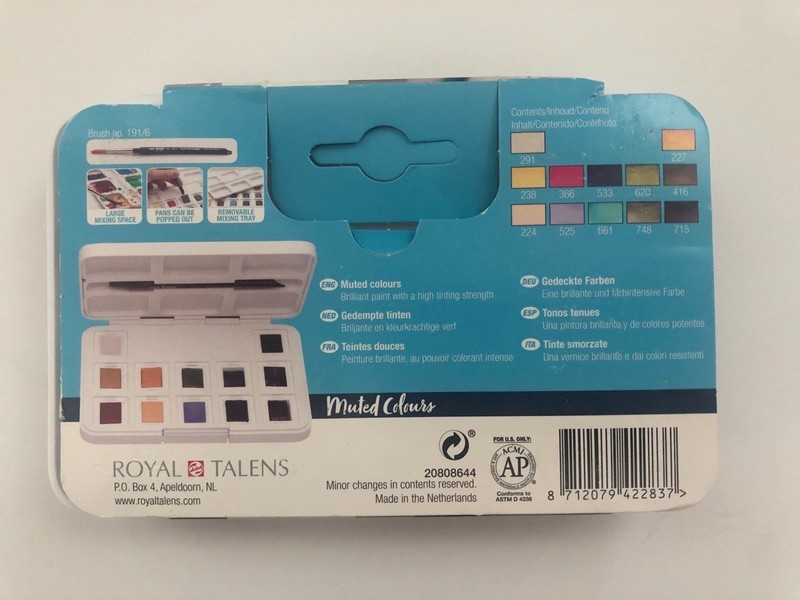 Van Gogh Watercolour pocket box muted colours 12 half pans gallery
