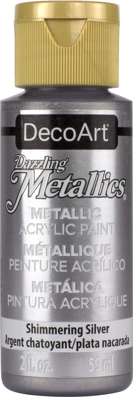 DecoArt Dazzling Metallics 2-Ounce Shimmering 2 Fl Oz (Pack of 1), Silver