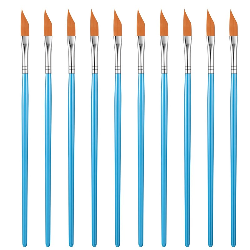 10 Pcs Paint Angled Brush 1/4 Inch Dagger Brush with Long Handle Dagger Strip…