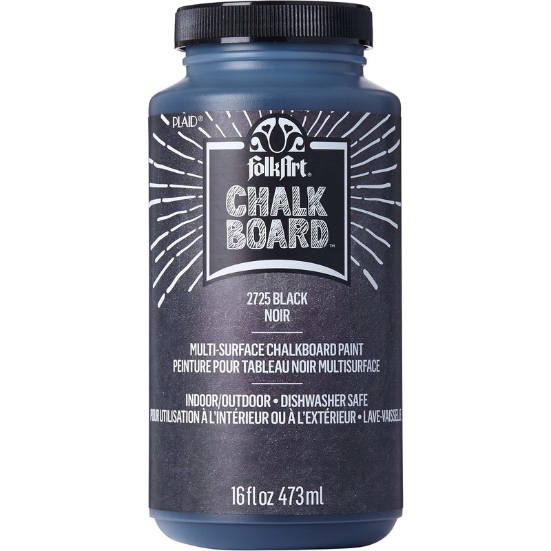 2725 Black MultiSurface Chalkboard Paint 16 Oz FA2725 Professional