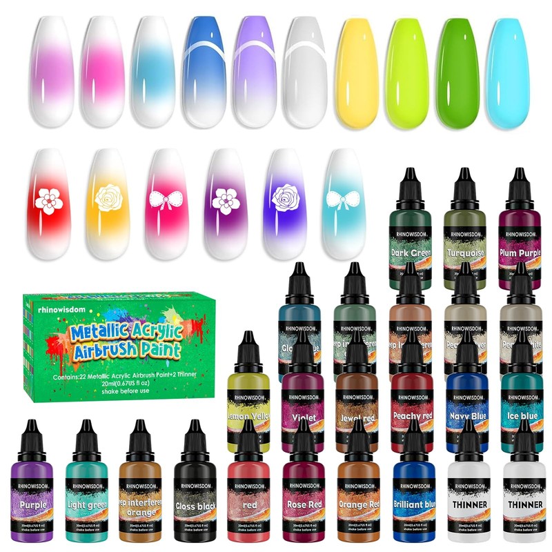 24 Colors 20ml Airbrush Gel Nail Polish Set for Nail Art Gradient French