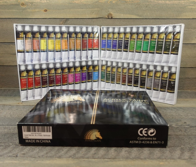MyArtscape Acrylic Paint Set (48) 21ml Tubes – Lightfast Heavy Body High Pigment