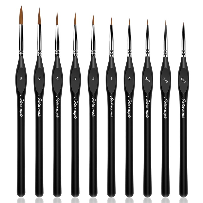 Golden Maple Detail Paint Brushes Set 10pcs Miniature Brushes for Fine Detail…