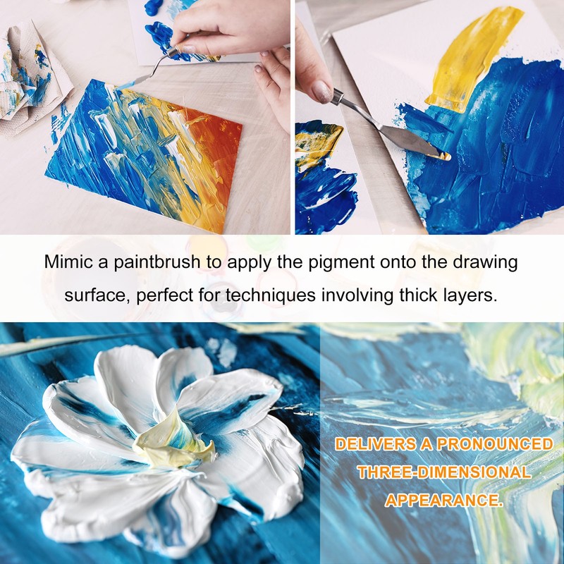 5pcs Painting Palette Knife 5.39 x 0.91 Inch Stainless Steel with Plastic Handle gallery