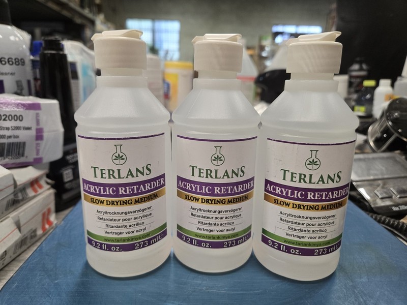 Terlans Acrylic Retarder Slow Drying Medium- 9.2 Fl Oz Bottles- PACK OF 3