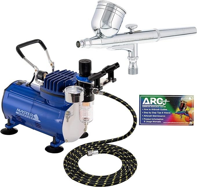 Gravity Feed Airbrush Kit with 1/5hp Compressor Master