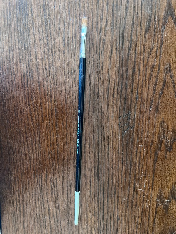 Vintage M. Grumbacher NY Gainsborough 1271F Flat Brush Size 8/10 + 626-B Size 10