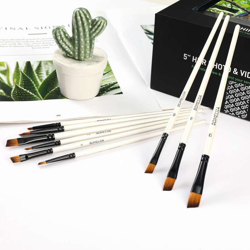 Angular Paint Brushes Nylon Hair Angled Watercolor Pait Brush Set for Acrylics W gallery