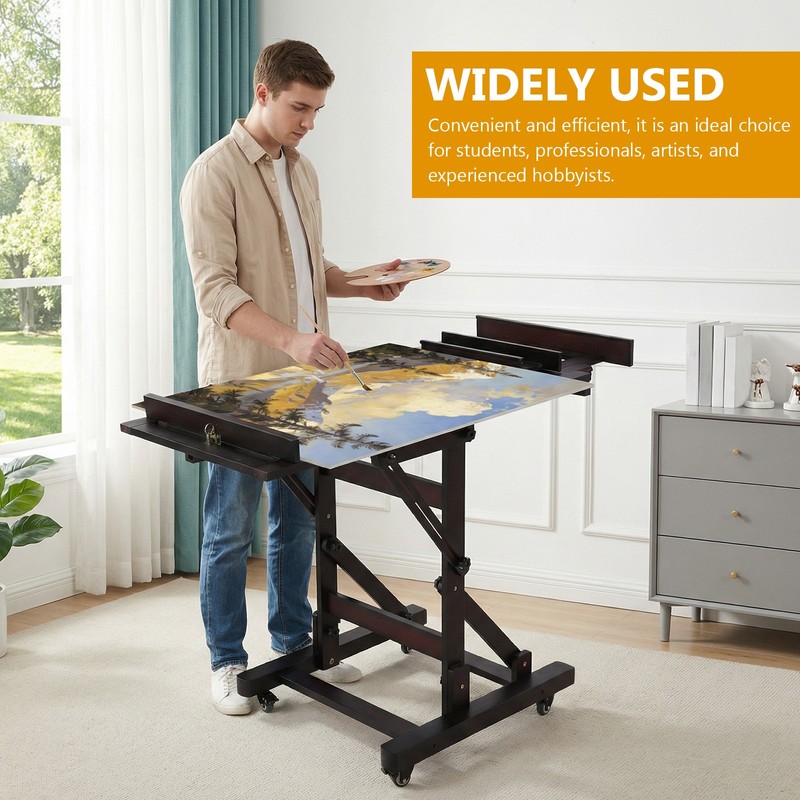 Movable Large H-Frame Painting Easel - Artist Studio Easel -Heavy Duty Art Easel gallery