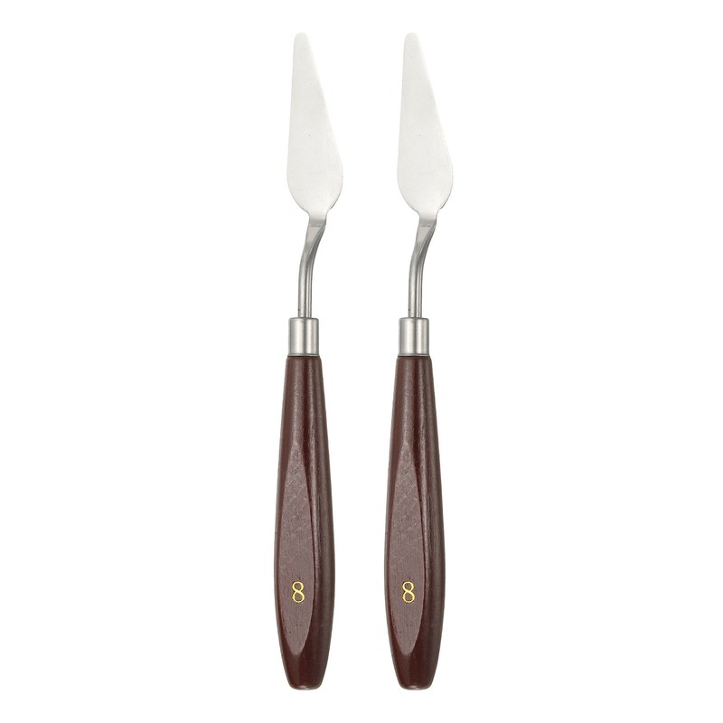 2pcs Painting Palette Knife 2.09 x 0.75 Inch Stainless Steel with Wood Handle