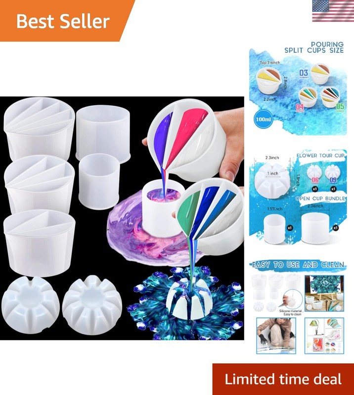 Durable 7-Piece Paint Pour Cup Collection – Ideal for Resin and Acrylic Artwork