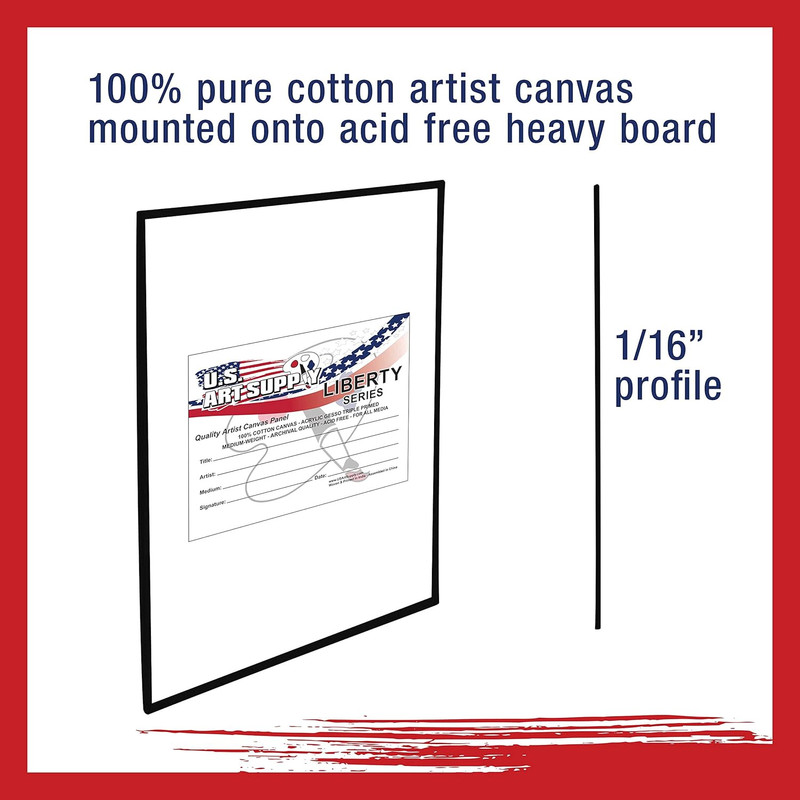 9 X 12 Inch Black Art Canvas Board Panels 6 Pack - 8 Ounce Heavyweight Cotton Ac gallery