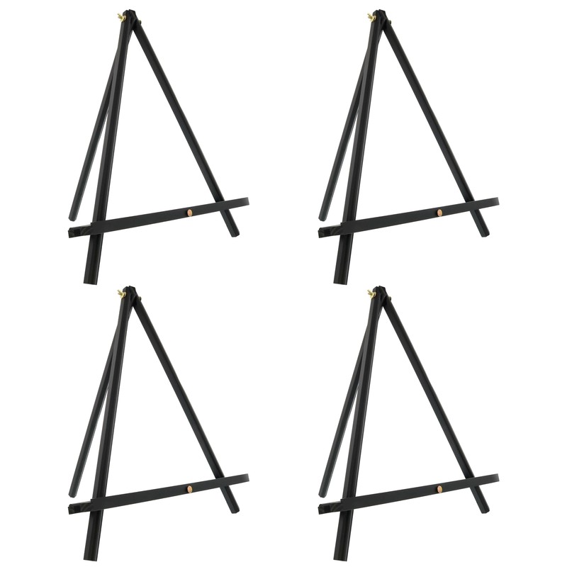 4pk 12″ Black Wood Display Stand A-Frame Artist Easel Adjustable Table Tripod