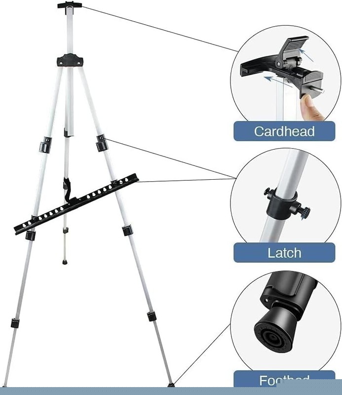 Durable Metal Art Easel 66 Inch Adjustable Tripod for Canvas or Sign Display gallery