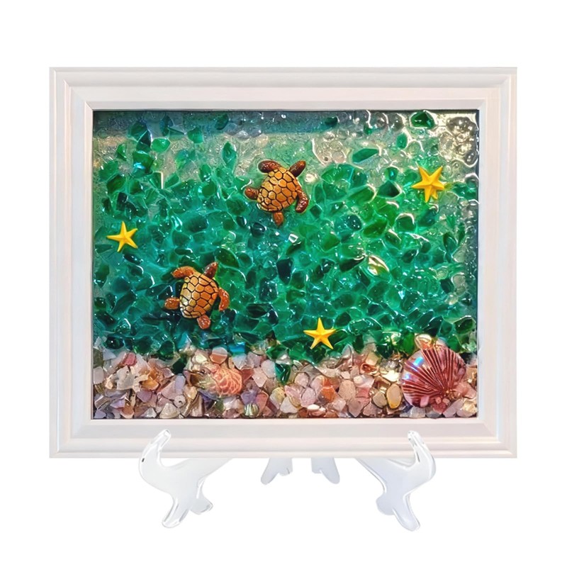 Sea Stained Glass Craft Kit: Sea Turtle Mosaic Kit for Adults, DIY Resin Art …