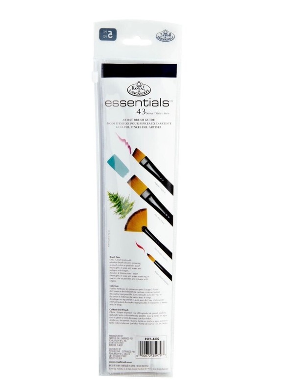 5-Brush Long-Handle Paintbrush Set, Royal & Langnickel, Angled, Round, Flat, Fan gallery