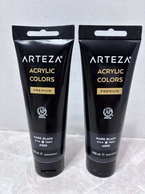 ARTEZA Acrylic Paint A005 Mars Black 4 fl oz 120ml Acrylic Premium Sealed