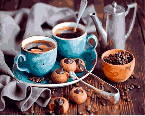 Paint by Number Kits Morning Coffee Acrylic Paint DIY for Adults 16in x 20in
