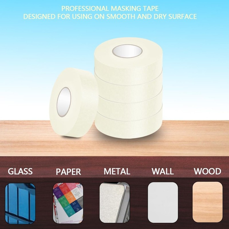 NETEHA 3 Rolls Painters Tape Masking Tape 1 Inch x 55 Yard, No Residue Adhesi... gallery