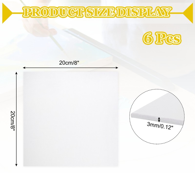 6 Pcs Canvas Boards for Painting, 8x8 Inch Canvas Panels for Acrylic Oil gallery