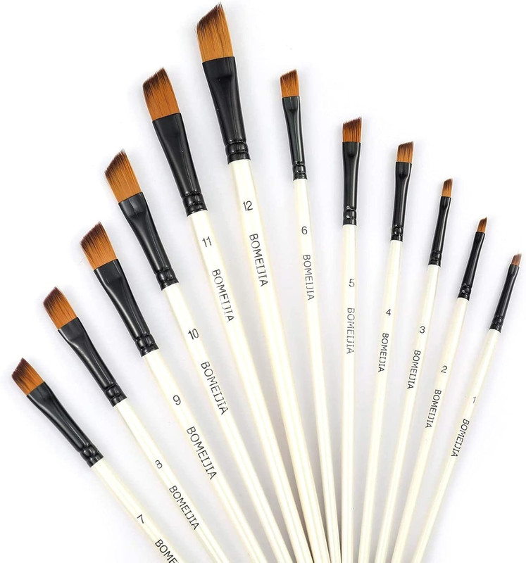 Angular Paint Brushes Nylon Hair Angled Watercolor Pait Brush Set for Acrylics W gallery