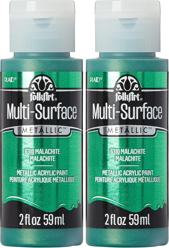Assorted Metallic Paint in Malachite Green - 2 oz Bottles for Creative Projects gallery