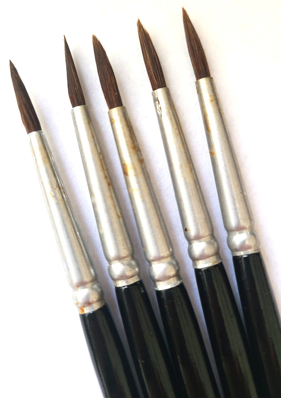 VINTAGE NEW ARTIST PAINT BRUSHES SET OF 5 B.of. E N.Y.C GXO 50-5690 gallery
