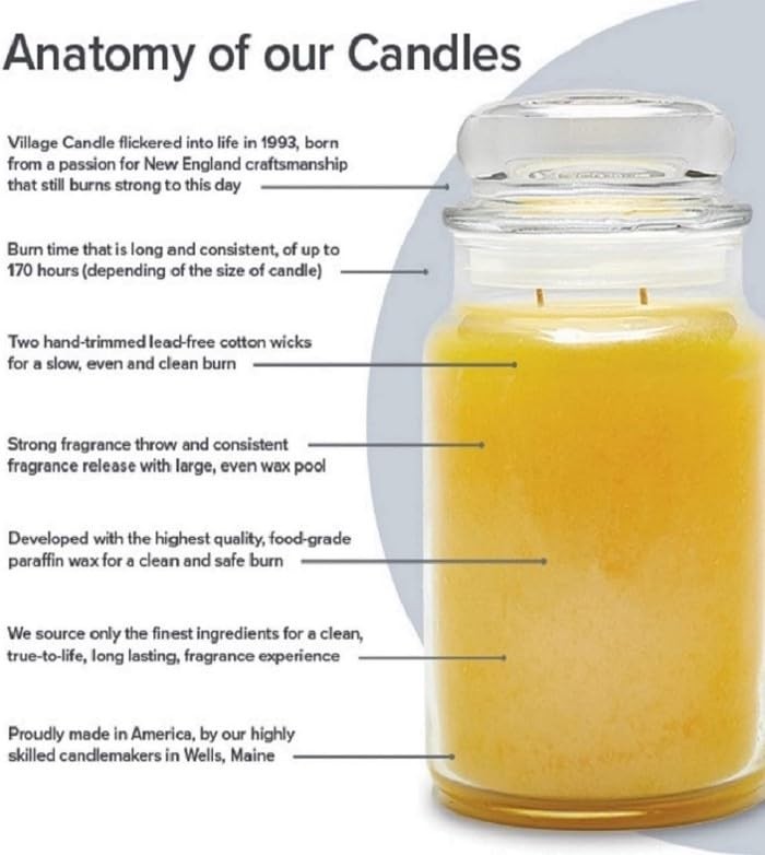 Village Candle Orange Cinnamon Large Glass Apothecary Jar 21.25oz, gallery