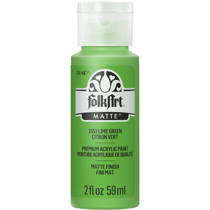 Lime Green Acrylic Paint 2 oz Bottle 2553 All-Purpose Craft Painting Supply