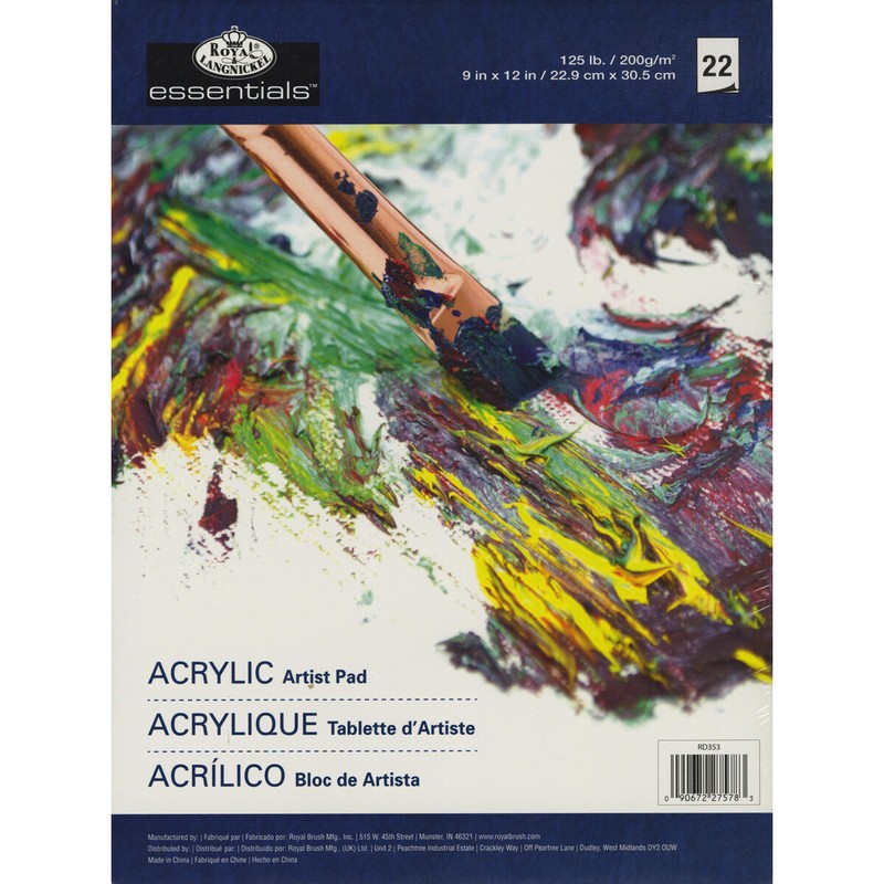 essentials(TM) Acrylic Artist Paper Pad 9"X12"-22 Sheets