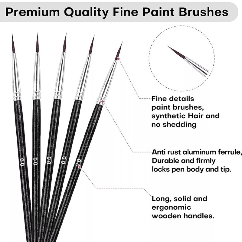 100/200Very Small Paint Brushes Fine Tip for Nail Art Model Craft Painting Hobby gallery