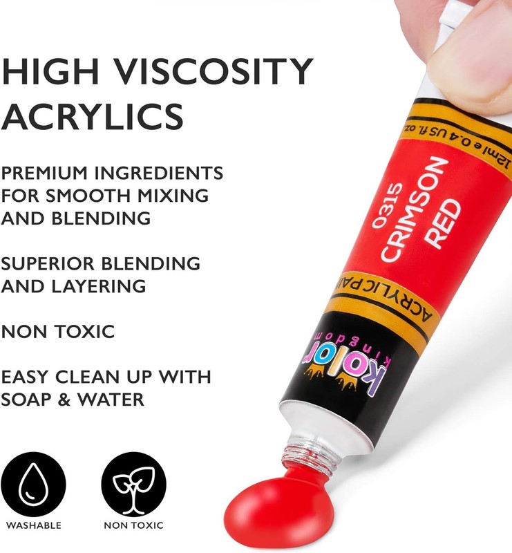 24-COLORS ACRYLIC PAINT SET Artist Painting Canvas Art Paint With Free 3 Brushes gallery