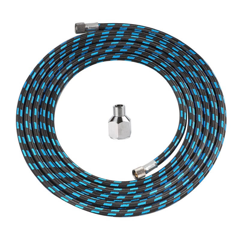 10 Foot Nylon Braided Air Hose 1/8 Size Adapter 1/8 Male To 1/4 Female Tool
