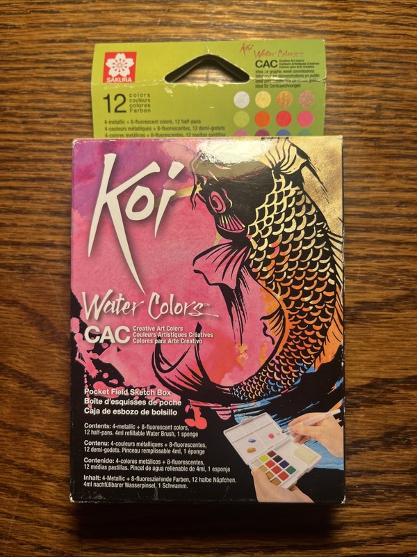 Sakura Koi Water Colors Creative Art Pocket Field Sketch Box – 12 Color Set NEW