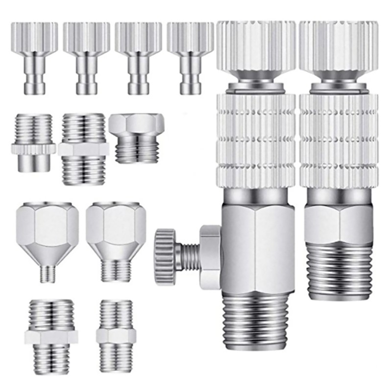 15X Airbrush Adapter Kit Spray Gun Including 1/8 inch Male And Female Connectors