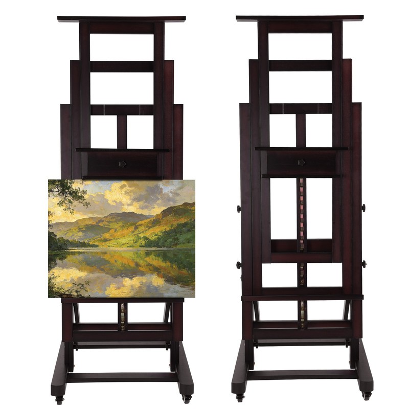 Movable Large H-Frame Painting Easel - Artist Studio Easel -Heavy Duty Art Easel gallery