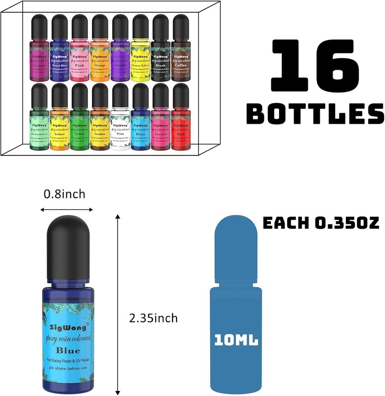 Epoxy Resin Pigment - 16 Colors Translucent Colorant, 1, Multicolor gallery