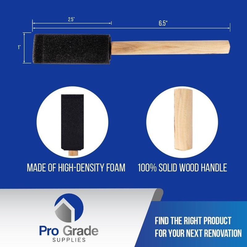 Pro Grade - Foam Brushes - 1 Inch 48 Piece Foam Brush Set gallery